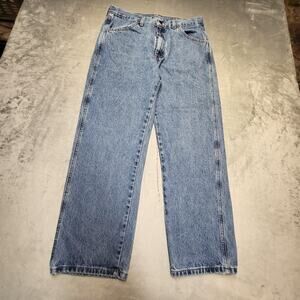 Rustler Jeans Mens 34x29 Blue Light Wash Straight Denim Relaxed 87619SW